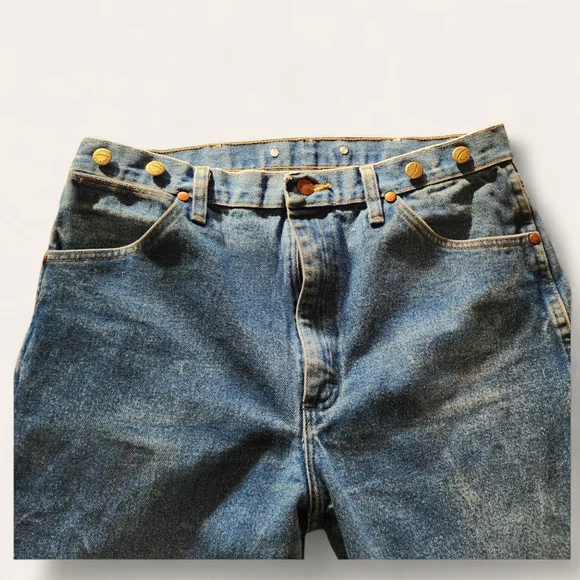 Wrangler 13MWZ‎ Cowboy Cut Jeans Medium Wash Denim Western Fit 36x38 - Picture 2 of 6
